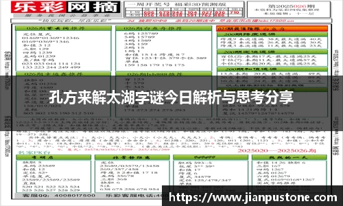 孔方来解太湖字谜今日解析与思考分享